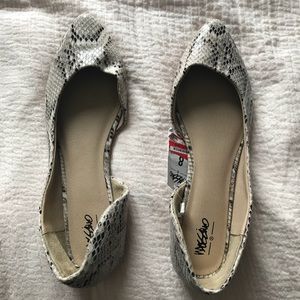 faux snake skin flats